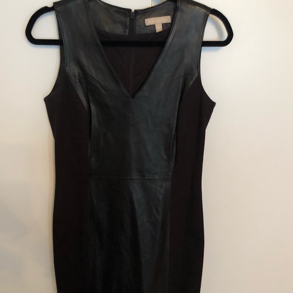 Banana Republic leather sheath dress